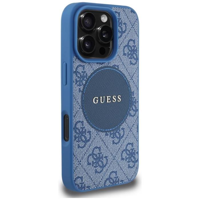Guess - Guess iPhone 16 Pro Max Mobilskal MagSafe 4G Circle - Blå