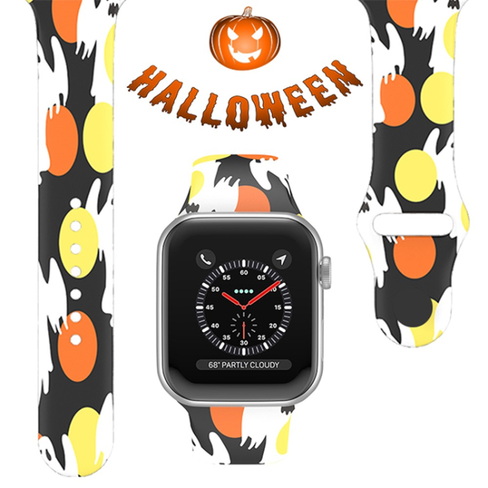 A-One Brand - Apple Watch (38/40/41mm) Armband halloween floral - Gul/Orange