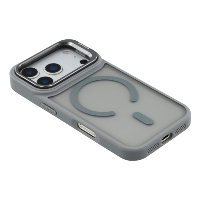 A-One Brand - iPhone 17 Pro Mobilskal MagSafe Lins Kickstand - Titangrå