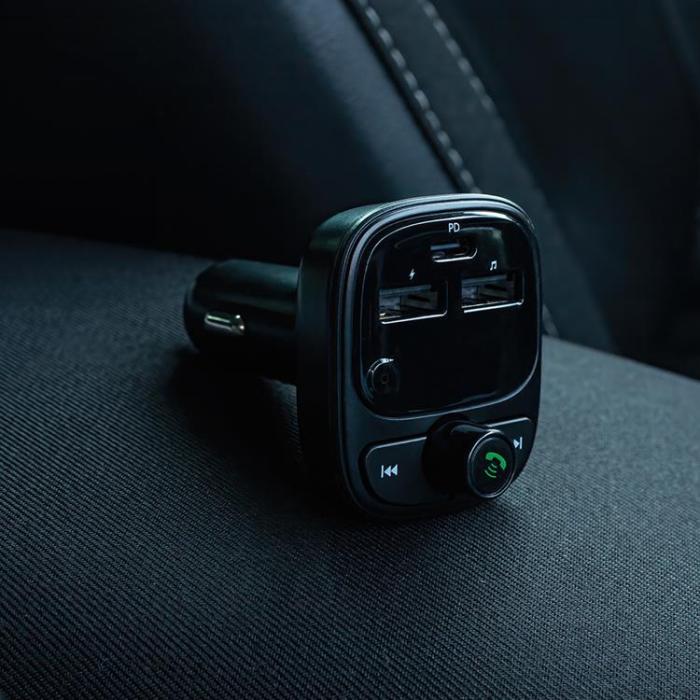 Forever - Forever FM-sändare Med Billadare 30W USB-C 2xUSB-A - Svart