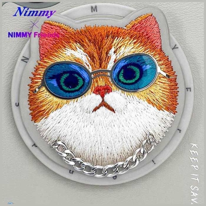 NIMMY - Nimmy iPhone 16 Mobilskal MagSafe Glasses Cool Cat - Grå