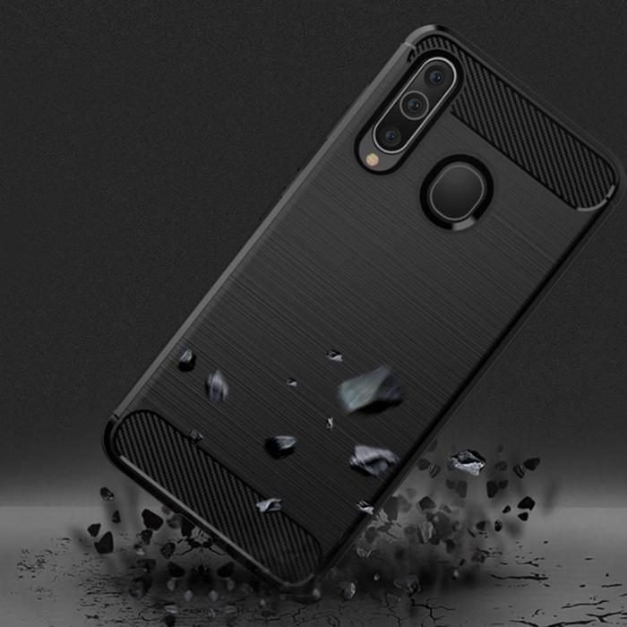 OEM - CARBON skal till Samsung Galaxy A20S Svart