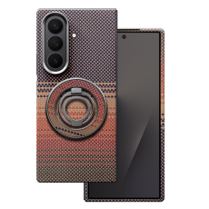 A-One Brand - Galaxy Z Fold 7 Mobilskal MagSafe Kevlar Metal Ring - Sunrise Röd