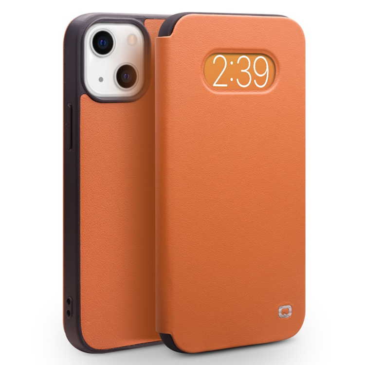 QIALINO iPhone 13 Mini fodral Äkta Läder Ultra Thin Flip | 2353 | AlltMobil
