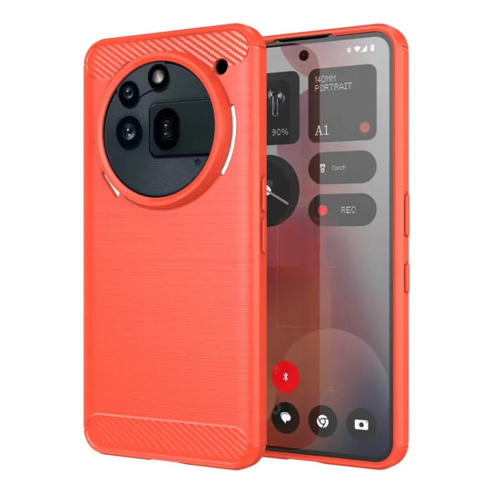 A-One Brand - Nothing Phone (3a) Pro Mobilskal Carbon Fiber - Röd
