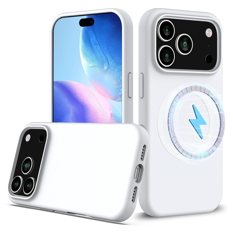 iPhone 17 Pro Max Mobilskal MagSafe Silikon Anti-Drop - Vit | 2353 | AlltMobil