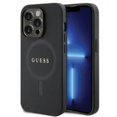 Guess - Guess Mobilskal till iPhone 14 Pro Magsafe Saffiano - Svart
