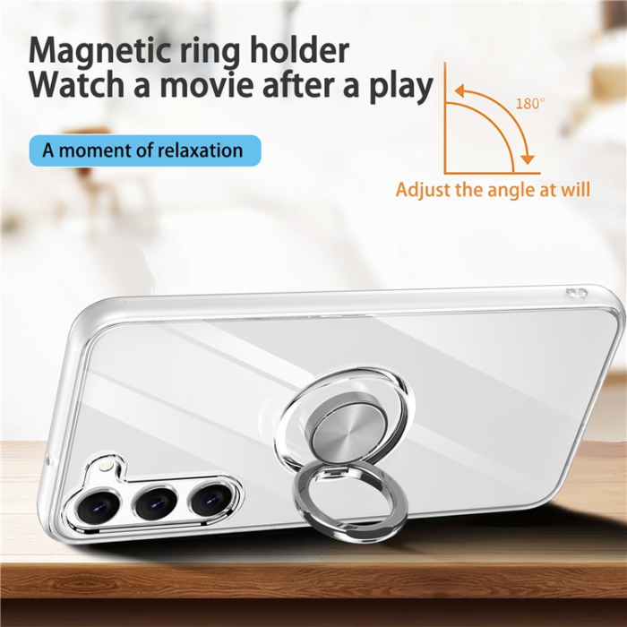 A-One Brand - Galaxy S23 Skal Ringhållare Kickstand Shockproof - Clear