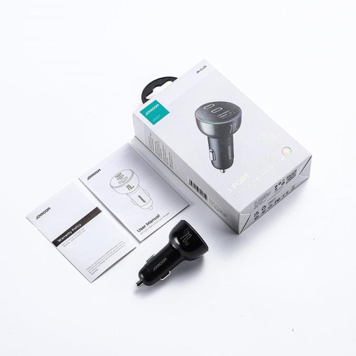 Joyroom - Joyroom Billaddare 3-Ports USB/2x USB-C - Svart