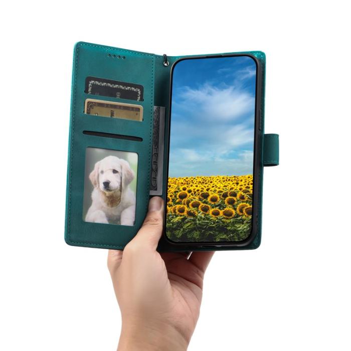 OEM - Samsung Galaxy S26 Plånboksfodral Imprinted Totem Konstläder - Mintgrön
