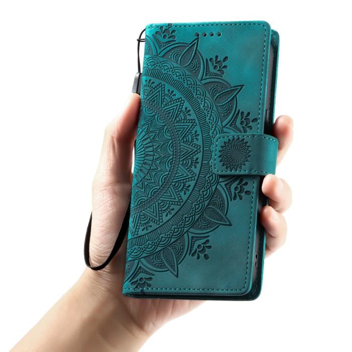 OEM - Samsung Galaxy S26 Plånboksfodral Imprinted Totem Konstläder - Mintgrön