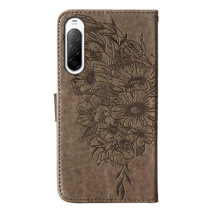 A-One Brand - Sony Xperia 10 IV Plånboksfodral Butterfly - Grå
