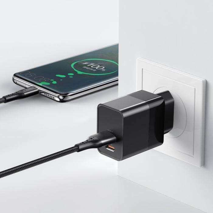 OEM - MCDODO MDD Hydrogen Series Snabbladdare 20W USB-A + Type-C - Svart
