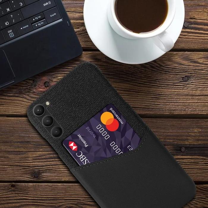 Taltech - Galaxy S24 Plus Mobilskal Korthållare Texturerat - Svart