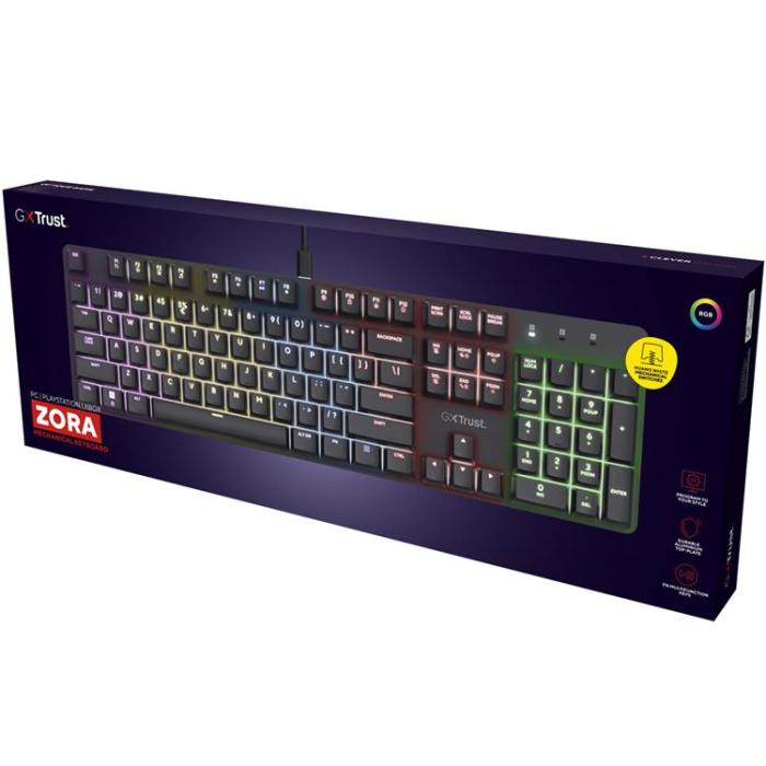 Trust - Trust GXT 871 Zora Mekaniskt gamingtangentbord Nordisk layout