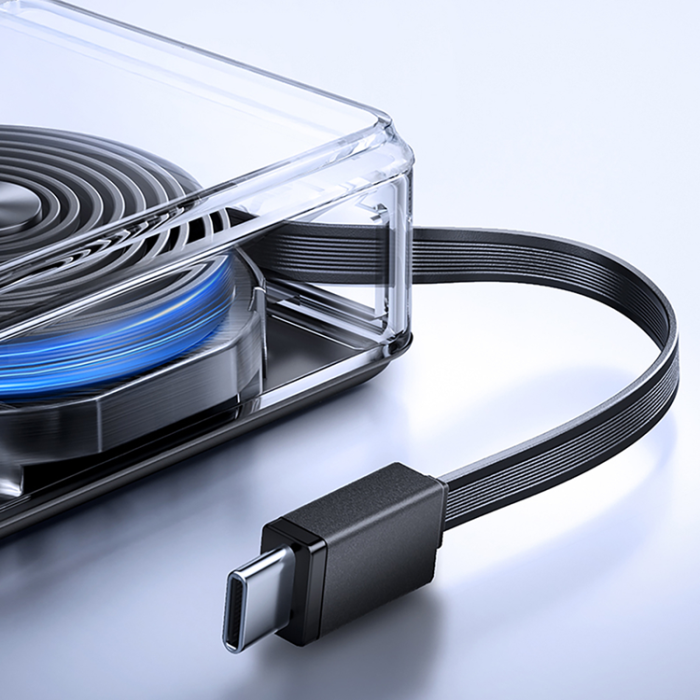 Joyroom - Joyroom Powerbank 10000mAh 22.5W med USB-C Inbyggda Kabel JR-PR1 - Svart