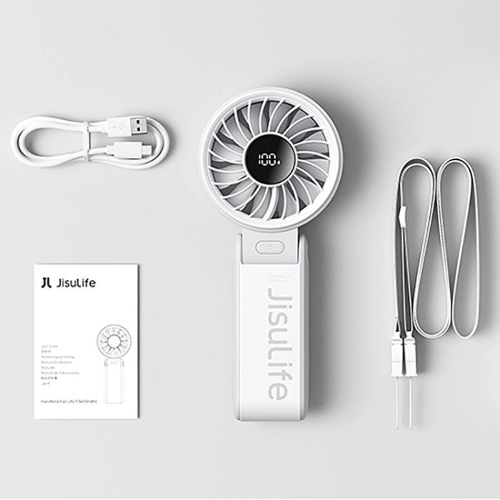 Jisulife - Jisulife Bärbar Handhållen Fläkt USB Life7 3600mAh - Grå