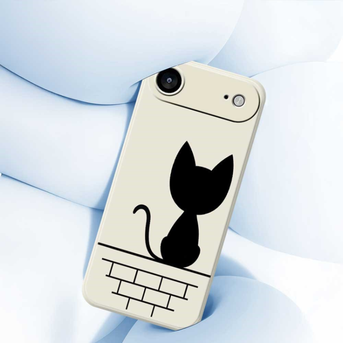 A-One Brand - iPhone Air Mobilskal Black Cat on the Wall - Grön