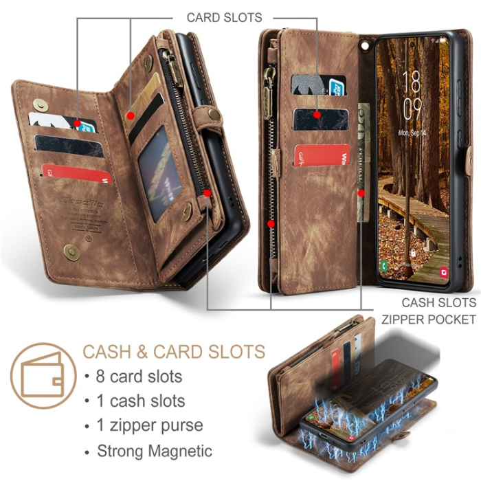 Caseme - Caseme Galaxy S23 Plus Plånboksfodral Detachable - Brun