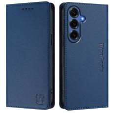 OEM - RINACASIS Samsung Galaxy S26+ Pl&aring;nboksfodral Konstl&auml;der RFID Skydd - Bl&aring;