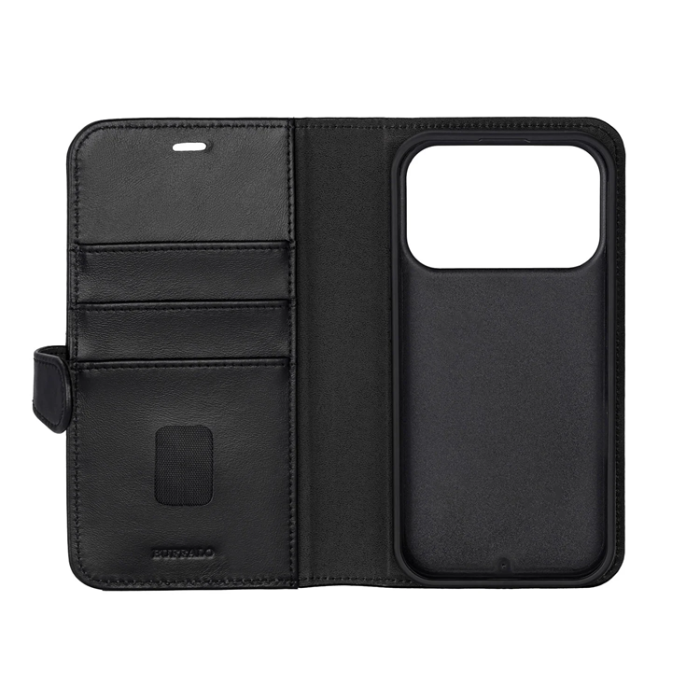 BUFFALO - BUFFALO iPhone 17 Pro Max Plånboksfodral MagSafe 2-i-1 3 Kort - Svart