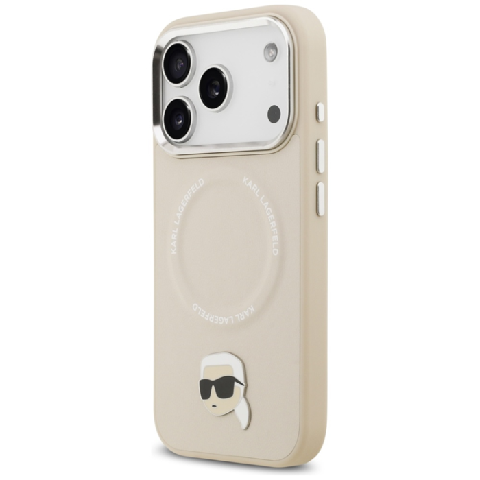 KARL LAGERFELD - Karl Lagerfeld iPhone 17 Pro Max Mobilskal MagSafe Karl Pin - Beige