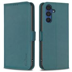 BINFEN COLOR - BINFEN Samsung Galaxy A35 5G Fodral Konstl&auml;der Flip - Gr&ouml;n