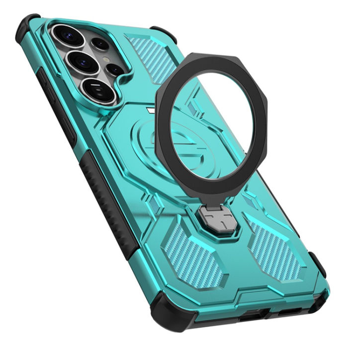 A-One Brand - Galaxy S26 Ultra Mobilskal Rotating Metal Kickstand - Babyblå