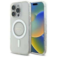 Guess - Guess iPhone 16 Pro Max Mobilskal MagSafe IML Rhinestones - Vit