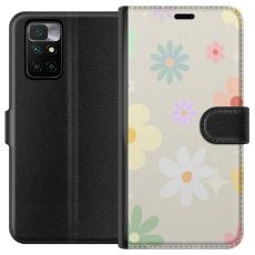 iSecrets - Pl&aring;nboksfodral till Xiaomi Redmi 10 med fejdande blommor
