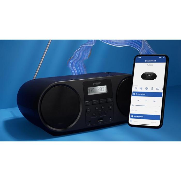 Philips - PHILIPS Boombox CD/DAB+/FM-radio/Bluetooth TAZ6000/10 - Svart