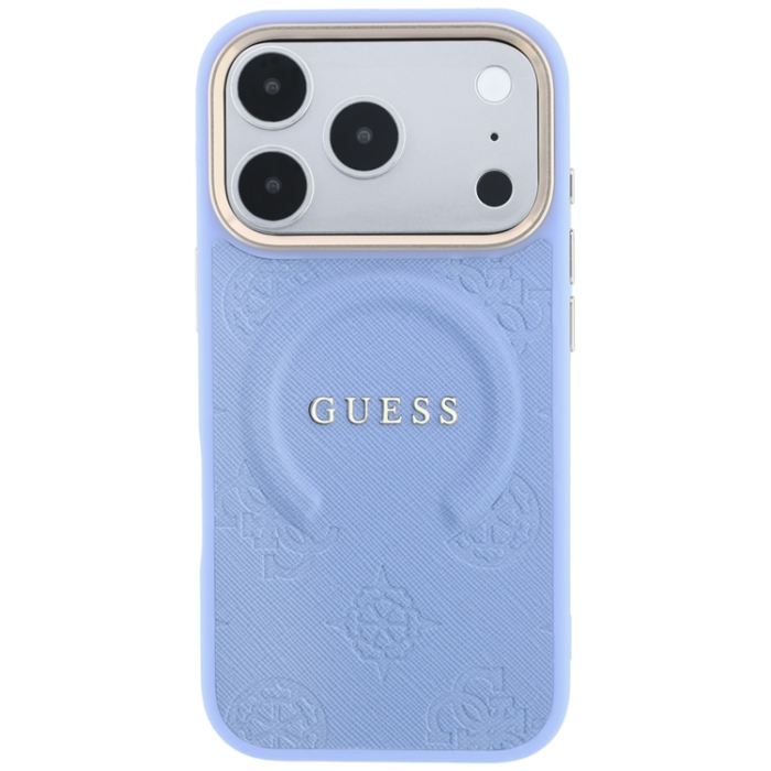 Guess - Guess Mobilskal För iPhone 18 Pro Max Magsafe Saffiano Peony - Ljusblå