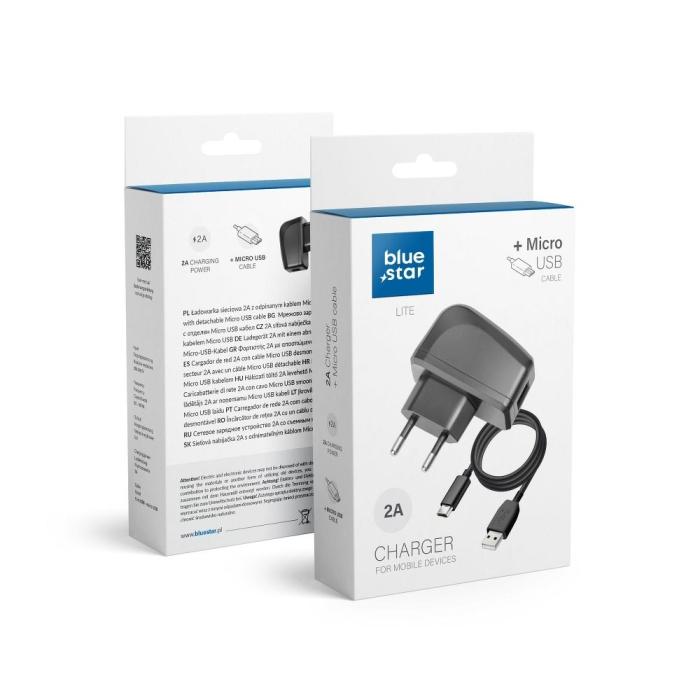 Blue Star - Blue Star Laddare USB-A, 10W 2A med micro-USB kabel 1.13m