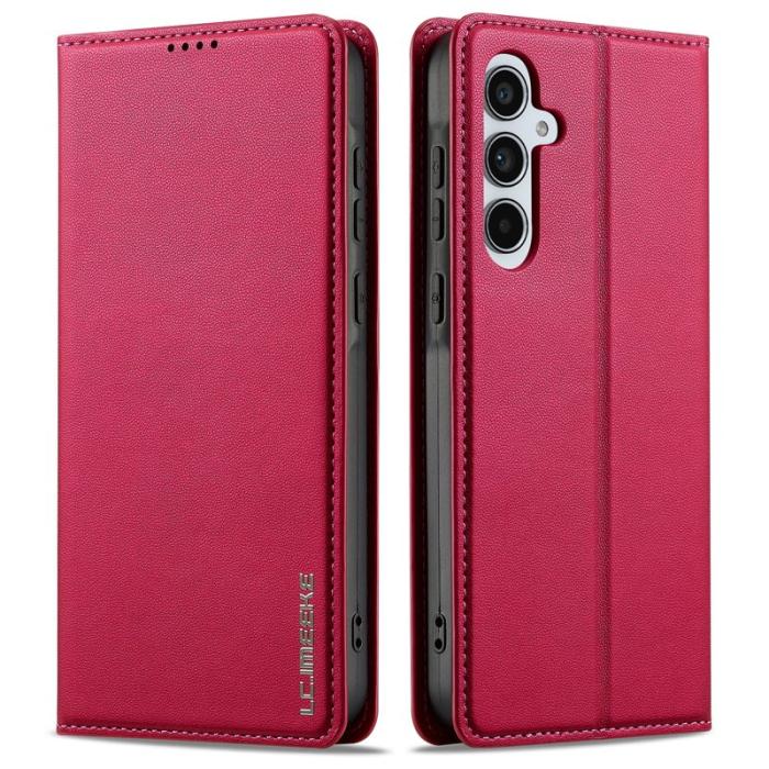 LC.imeeke - LC.IMEEKE Plånboksfodral för Samsung Galaxy S26 Plus Konstläder Stativ - Röd
