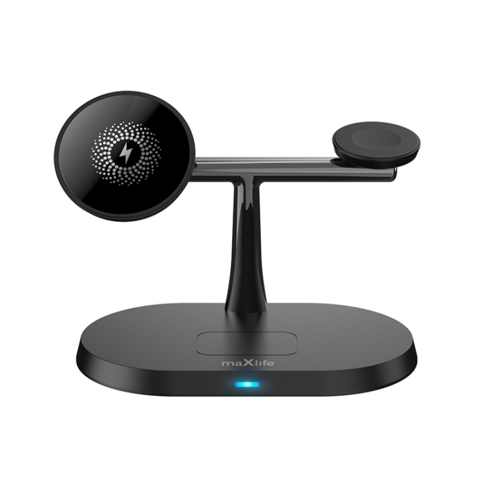 Maxlife - Maxlife 3-in-1 Trådlös Laddare Magsafe iPhone, Apple Watch, AirPods - Svart