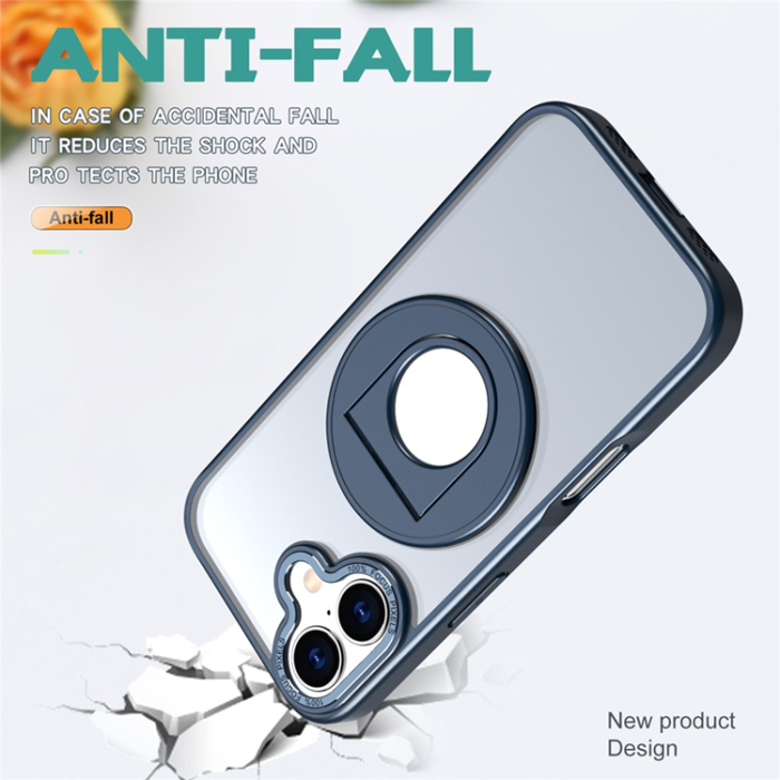 A-One Brand - iPhone 17 Mobilskal MagSafe Rotating Kickstand - Mörkblå
