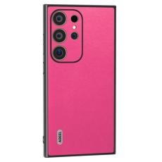 ABEEL - ABEEL Mobilskal till Samsung Galaxy S24 Ultra Texturerad L&auml;der Rosa