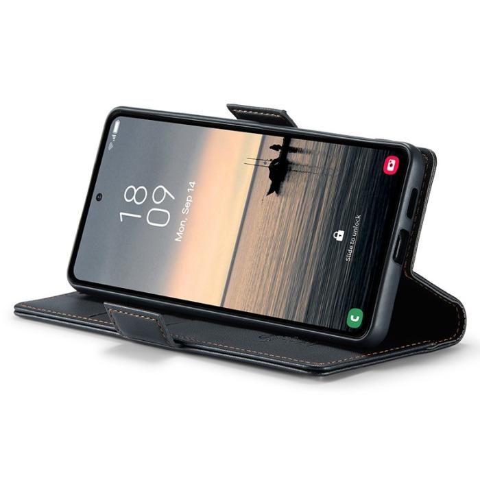 Caseme - CASEME Plånboksfodral Konstläder för Samsung Galaxy S23 FE - Svart