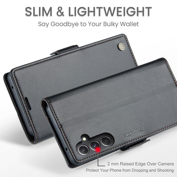 Caseme - CASEME Plånboksfodral Konstläder för Samsung Galaxy S23 FE - Svart