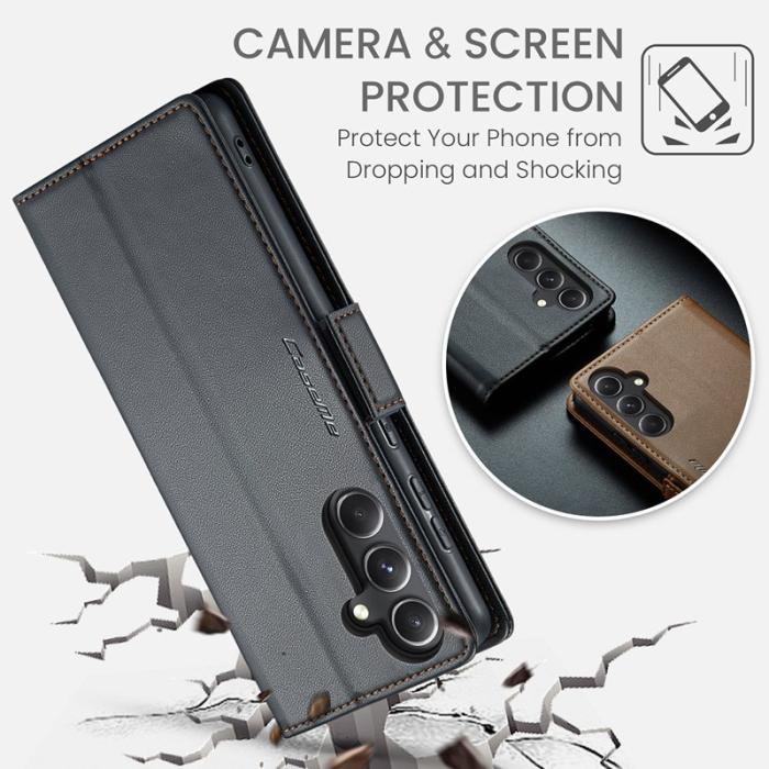 Caseme - CASEME Plånboksfodral Konstläder för Samsung Galaxy S23 FE - Svart