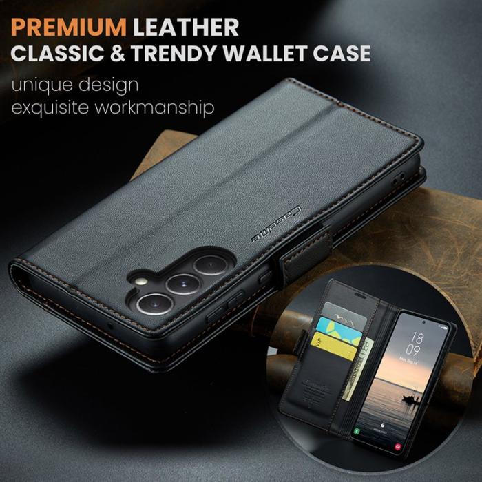 Caseme - CASEME Plånboksfodral Konstläder för Samsung Galaxy S23 FE - Svart