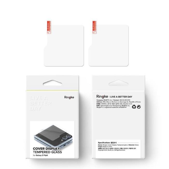 Ringke - Ringke [2-Pack] Galaxy Z Flip 6 Härdat Glas Skärmskydd - Clear