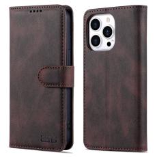 AZNS - AZNS iPhone 13 Pro Pl&aring;nboksfodral Konstl&auml;der - St&auml;llfunktion - Brun