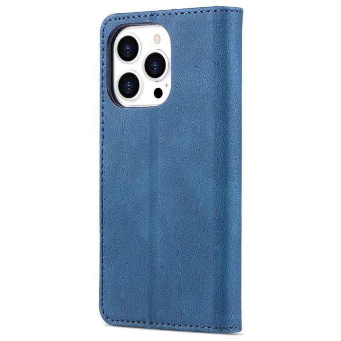 AZNS - AZNS iPhone 13 Pro Plånboksfodral Konstläder - Ställfunktion - Blå