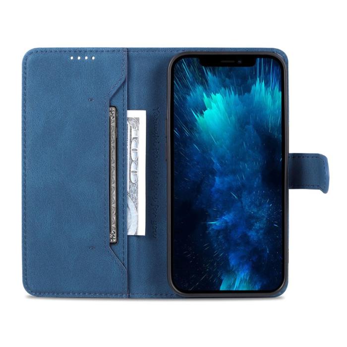AZNS - AZNS iPhone 13 Pro Plånboksfodral Konstläder - Ställfunktion - Blå