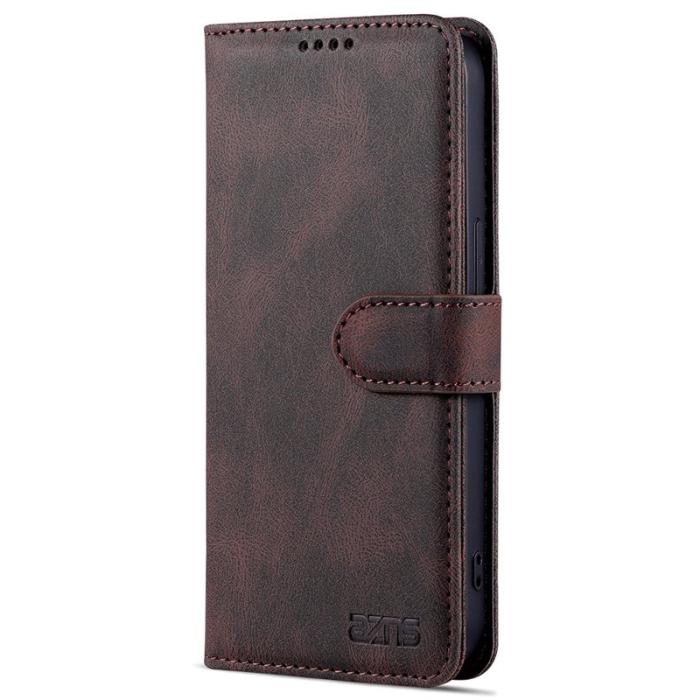 AZNS - AZNS iPhone 13 Pro Plånboksfodral Konstläder - Ställfunktion - Brun