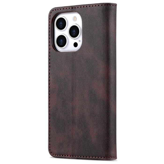AZNS - AZNS iPhone 13 Pro Plånboksfodral Konstläder - Ställfunktion - Brun