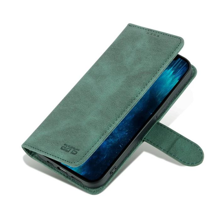 AZNS - AZNS iPhone 13 Pro Plånboksfodral Konstläder - Ställfunktion - Grön
