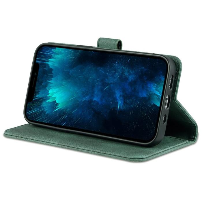 AZNS - AZNS iPhone 13 Pro Plånboksfodral Konstläder - Ställfunktion - Grön