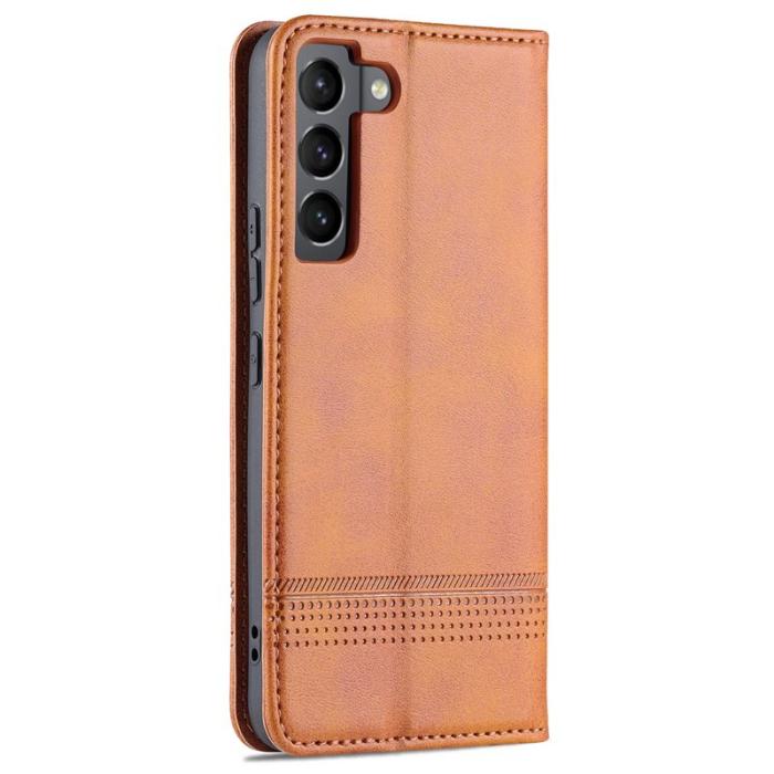 AZNS - AZNS Samsung Galaxy S22 5G Plånboksfodral Konstläder - Brun